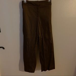NWT Avenue PETITE Sateen Brown Ankle Crop Pants